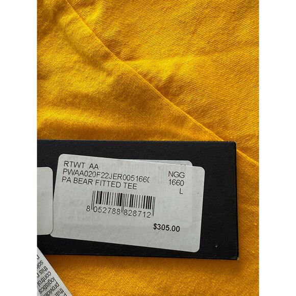 RETAIL $305 Palm Angels Boys Broken Bear Tee *NWT*SZ LARGE*Ochre Yellow - Picture 6 of 7